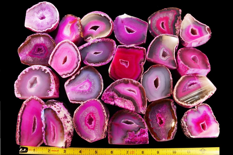 Agate Geode Pink 3" 8-12 Oz Natural Chakra Healing Crystals Rough Gemstones - Image 4 of 4
