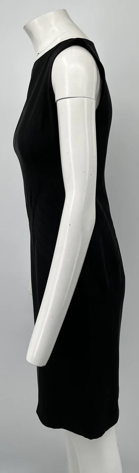 Vestido Vaina Ralph Lauren Etiqueta Negra Sin Mangas En Capas-Detalle Hasta la Rodilla Talla 4 Foto 2 de 4