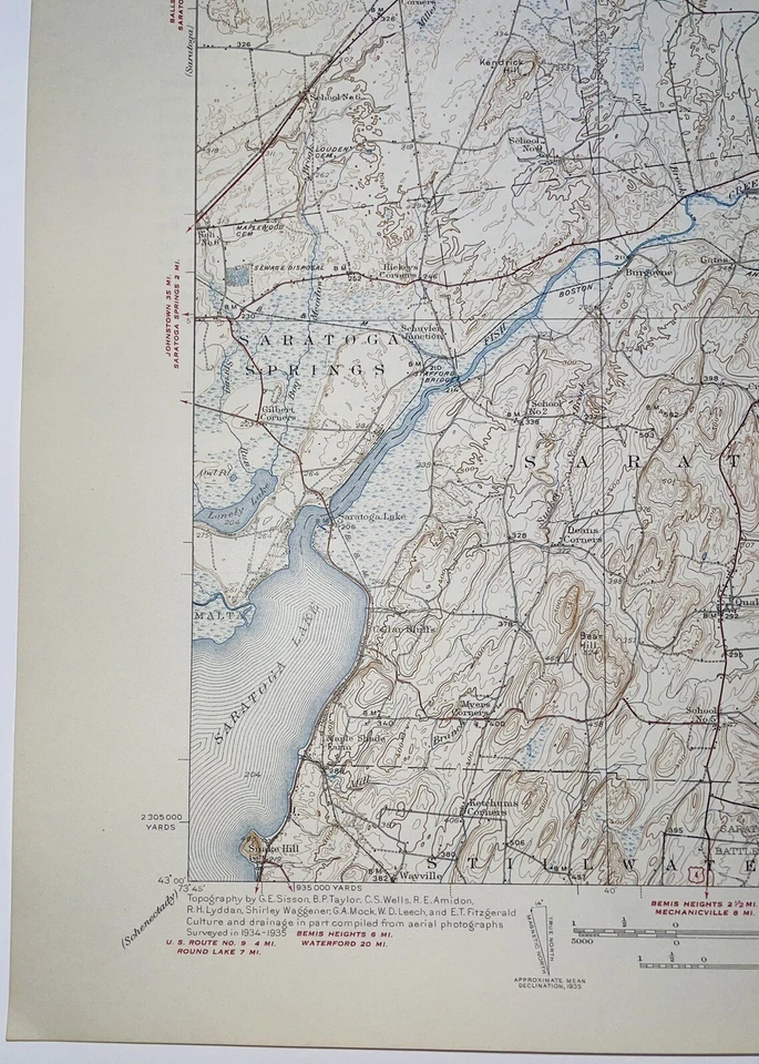 Schuylerville NY Topography Map, Saratoga, Wilton, Saratoga Lake, Hudson River - Image 2 of 4