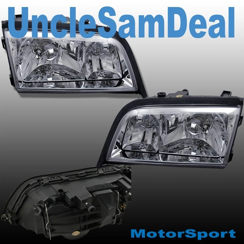 PARA 94-00 MERCEDES W202 CLASE C TRANSPARENTE ESTILO OE FAROS CROMADOS PAR MODELO BASE Foto 2 de 2
