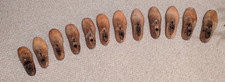 Twelve vintage graduated size series wooden shoe mold lasts - right foot