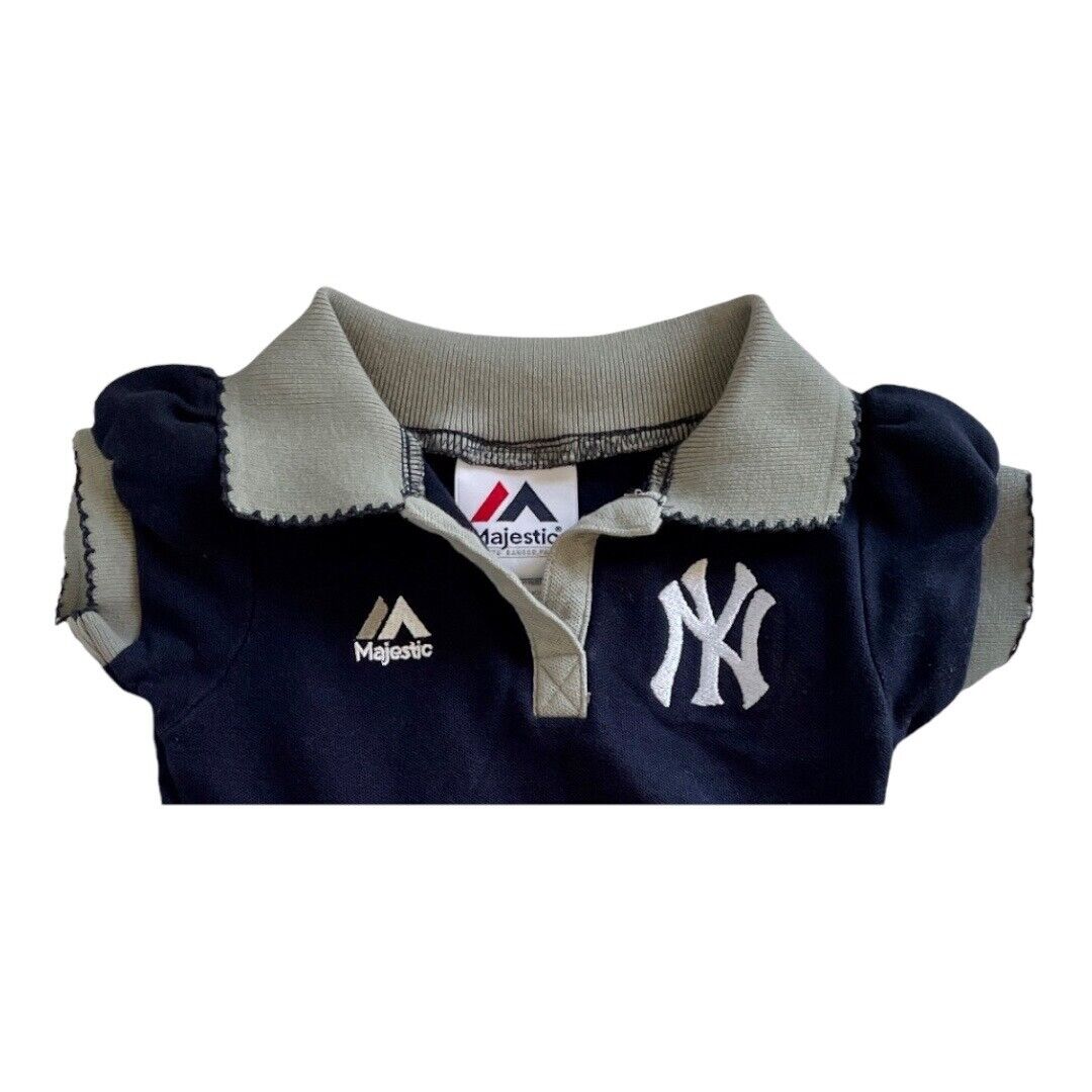 Majestic MLB NY Yankees Baby Toddler Girls Cheerleader Dress Blue Gray Kids  18M