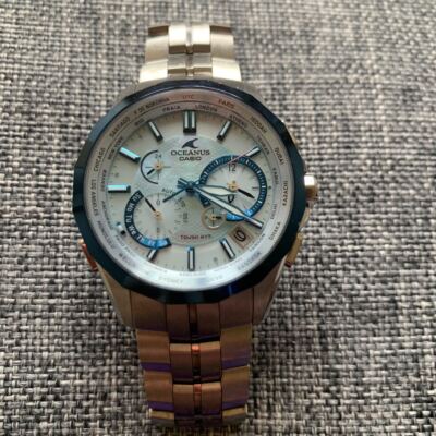 Casio Oceanus Ocw-S2400-2Ajf Analog Solar Men Silver Blue Watch