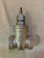 1" Inch Gate Valve Female Threaded NPT 200 WOG Stainless Steel 316 