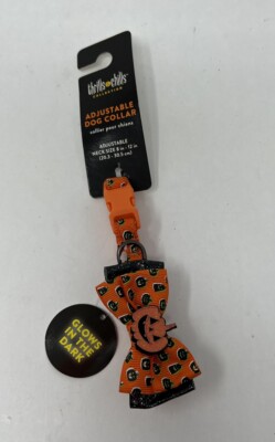 Thrills & Chills Glow In The Dark PUMPKINS Orange Halloween Dog Collar Size XS