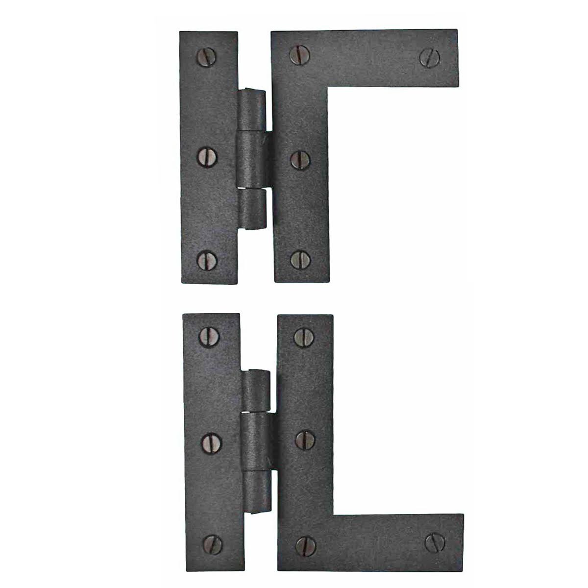 3.5 Inch Black Wrought Iron Cabinet Hinges Pair Left Right Kitchen Hardware