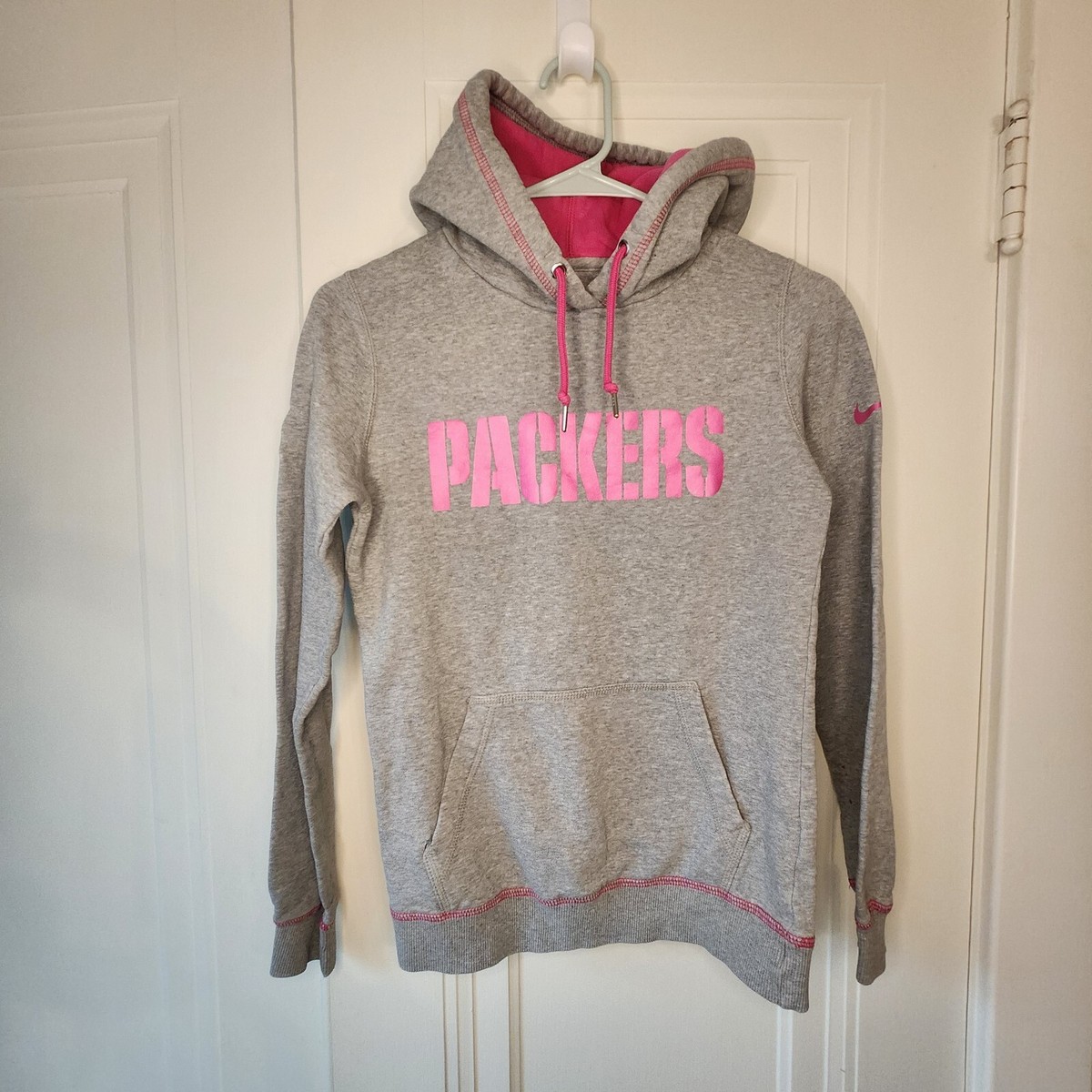 Green Bay Packers Nike Breast Cancer Pink Ribbon Hoodie Sz XS *has