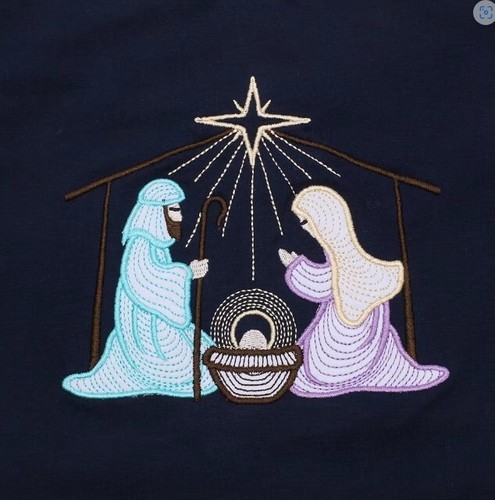 NEW Boutique Christmas Nativity Shirt & Plaid Pants Boys Girls Outfit Set - Picture 2 of 4