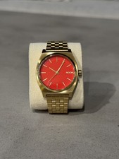 NWT Nixon Time Teller - Gold / Red Dial - 37mm
