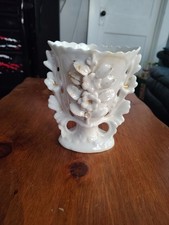 Antique Paris Spill Vase Porcelain Heart Shape Base With Gold Accents France