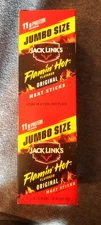 Jack Link's Flavored Jumbo Meat Stick Flamin' Hot Original 2oz Lot of 10 (3-26)