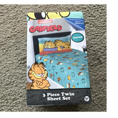 Nickelodeon Garfield Twin 3-Piece Microfiber Sheet Set, Blue Multicolor