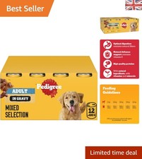Delicious Mixed Selection Gravy Wet Food for Adult Dogs - 12 Cans, 400g Each 4.36 per kilo