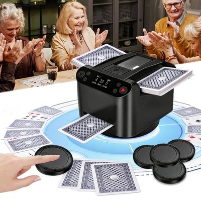 2in1 Automatischer Kartenmischer Kartengeber 360°drehbarer Kartengeber für Poker