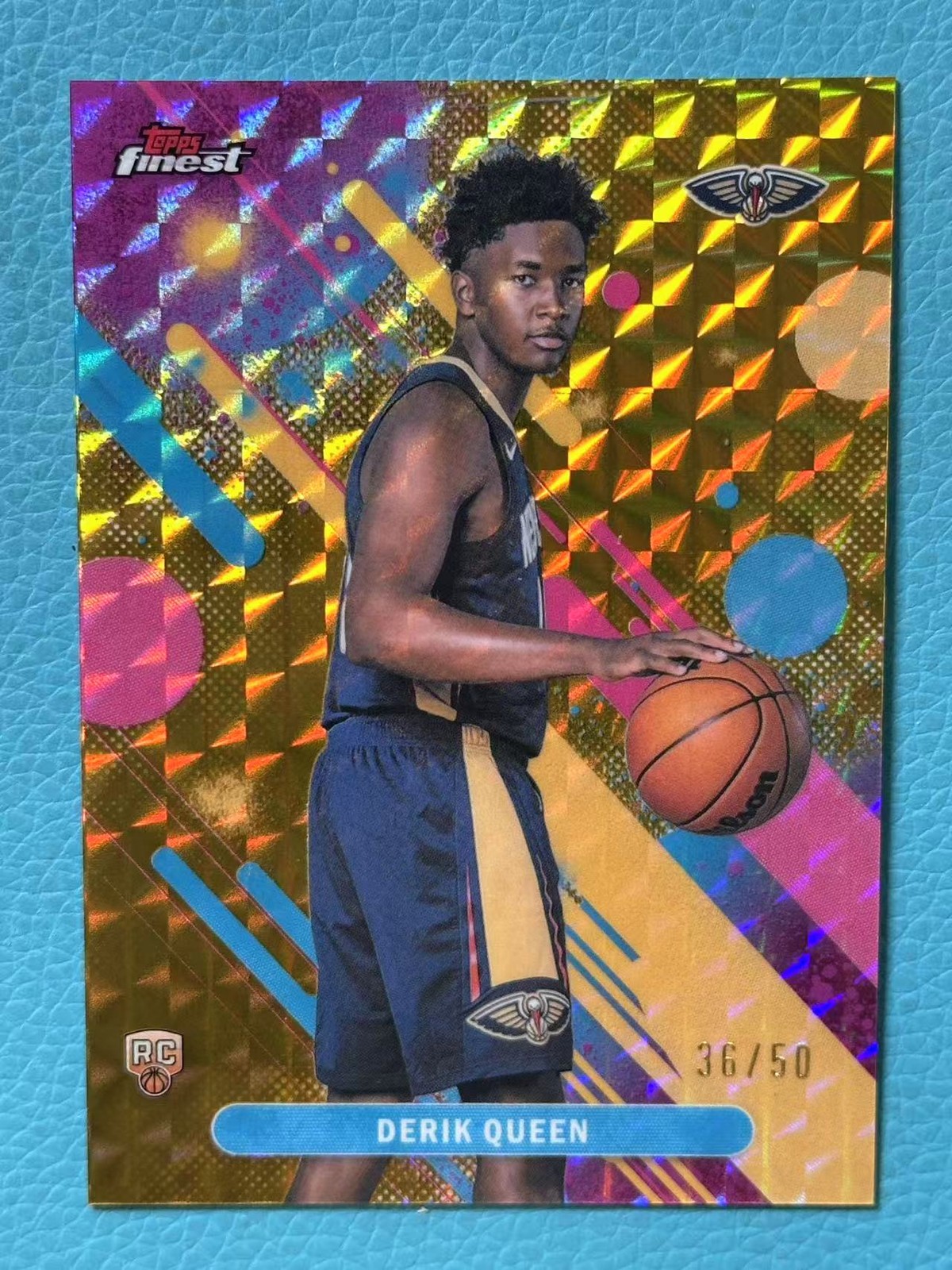 Derik Queen 2025-26 Topps Finest 36/50 Gold Geometric Common RC #13