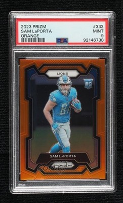 2023 Panini Prizm Rookies Orange /249 Sam LaPorta #332 PSA 9 MINT Rookie RC 11oh