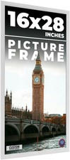 16x28 Frame White Wood Picture Photo Frame with UV Acrylic and Acid Free Backing