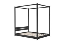Darwin Four Poster Bed Black & White Double 4ft 6 inch, King-Size 5ft