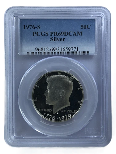 1976-S Proof Kennedy Half Dollar PCGS PR69 DCAM 50C Silver Coin Graded Blue Slab