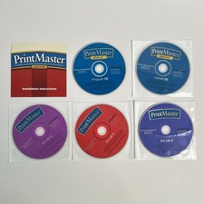 PrintMaster Gold 12 Broderbund 5 CD Set Win 95 98 XP 2000 PC Art Software 2002