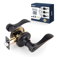 Wave Style Door Lever Privacy Door Handle, Keyless Interior Lever Reversible ...