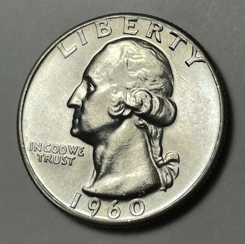 1960 Type B Reverse Washington Quarter 90% Silver BU Nice Coin!!