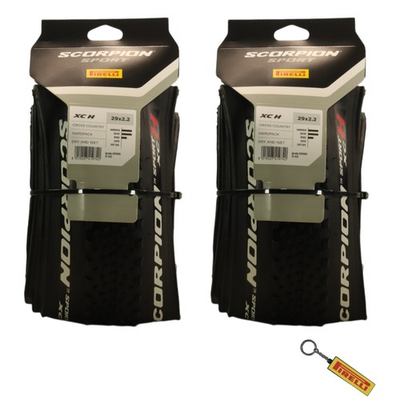 #ad Pirelli Scorpion Sport XC H 29X2.2 Folding Tire for Mountain Bike w Keychain 2pk $109.99