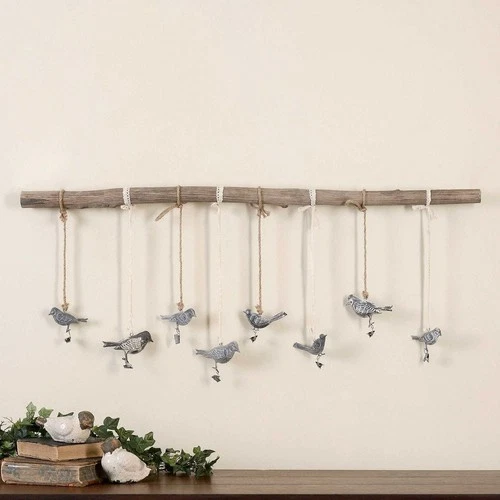 UTTERMOST 13885 BIRDS ON A BRANCH WALL DECOR SUSPENDED FROM NATURAL ELM BRANCH - Picture 1 of 3