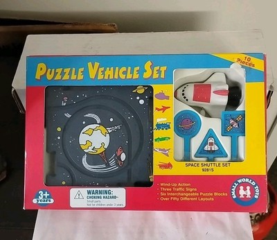 Vintage Wind Up Puzzle Vehicle Set Space Shuttle 9281S 10 PC. NEW OLD STOCK