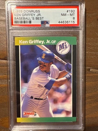 1989 Donruss Baseballs Best Ken Griffey Jr # 192 Rookie Card PSA 8