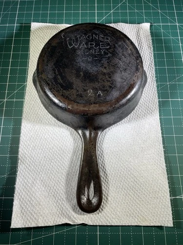 Vintage Wagner Ware Sidney -0- Cast Iron # 2A Skillet Frying Pan 6.5” Diameter