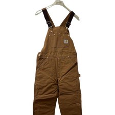 Vtg Carhartt Duck Zip to Knee Bib Overalls Quilt Lined R02 34 X 36 NEW NOS