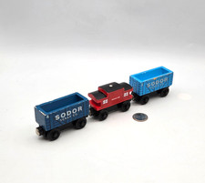Thomas  Friends Wooden Railway Train Tank - Scrap Cars  Sodor Caboose Lot x3
