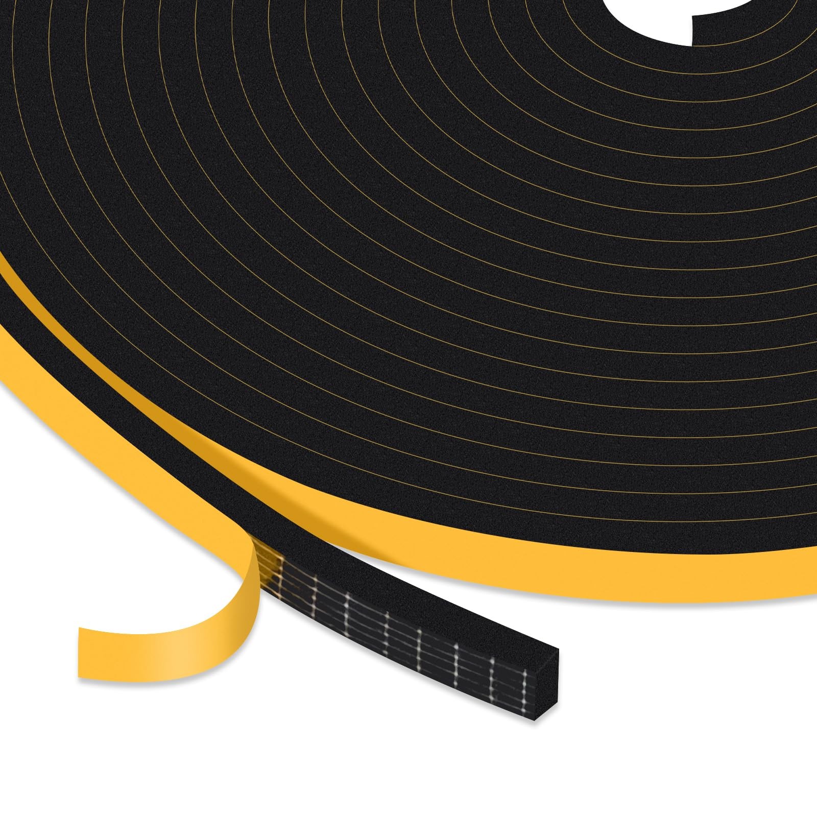 YIMIKI Strong Adhesive Weather Stripping Foam Tape 6 x 3mm x 15M, Black