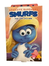 SMURFS The Lost Village Adhesive Bandages SMURFETTE Smurf-Berry Scent 15ct AS IS