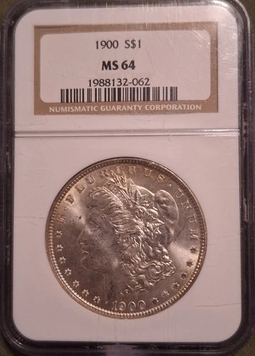 1900-P  $1  MORGAN SILVER DOLLAR  "PHILADELPHIA MINT"  NGC MS64