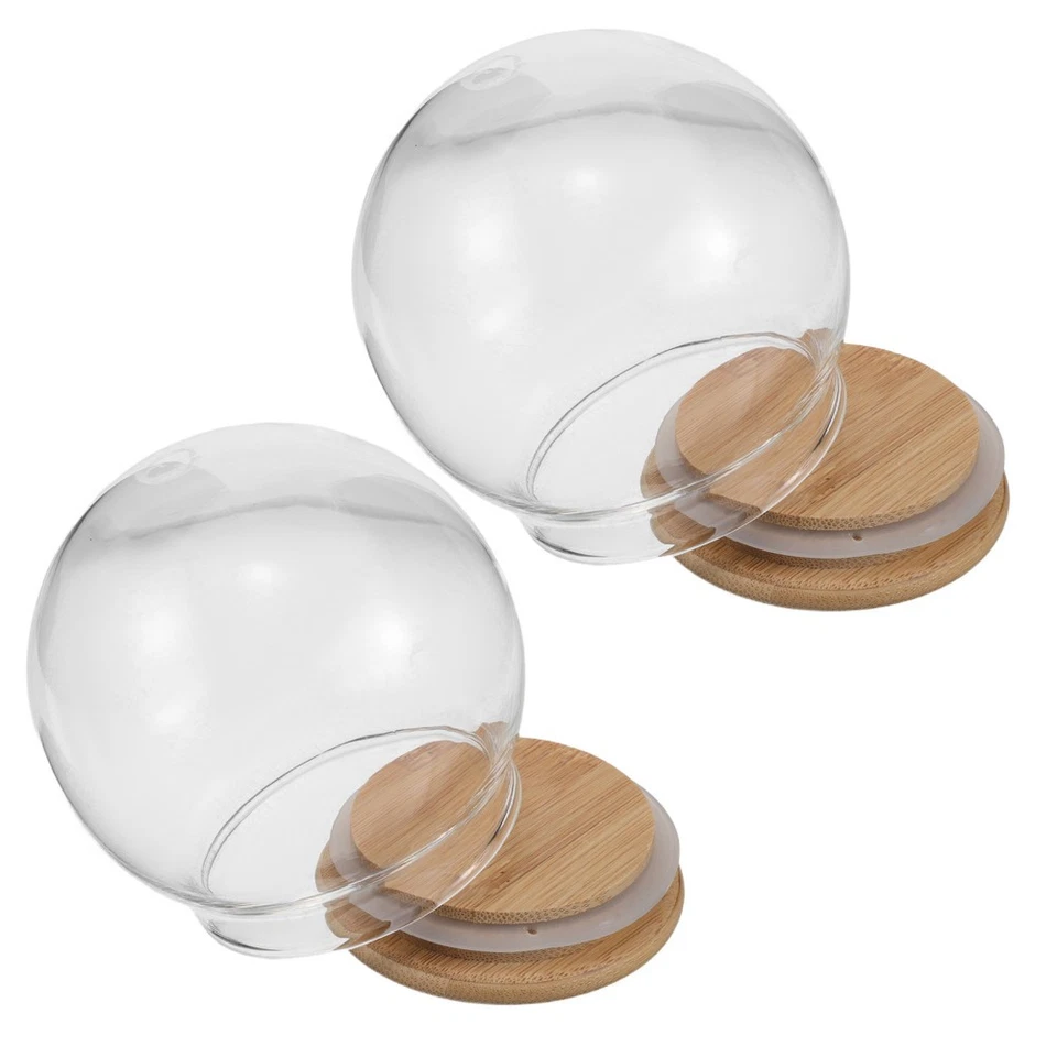  2 Stück durchsichtige Glasglocken – Ewige Blumenglocke mit Sockel – - Bild 1 von 4