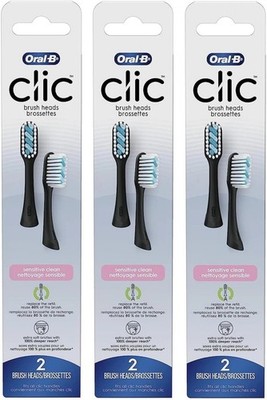 Oral-B Clic Toothbrush Replacement Brush Heads, Black, 2 Count (pack of 3)Tota 6