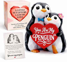 Penguin Figurines Valentines Day Gifts for Him Her Boyfriend Girlfriend, Hand-Pa