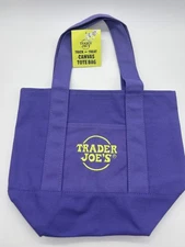 Trader Joe’s Mini HALLOWEEN 🎃 Canvas Tote Bag PURPLE 🟣 BNWT 2025 Limited 