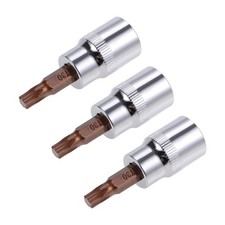 uxcell 3pcs 3/8" Drive x T30 Torx Bit Socket, S2 Steel Bits CR-V 