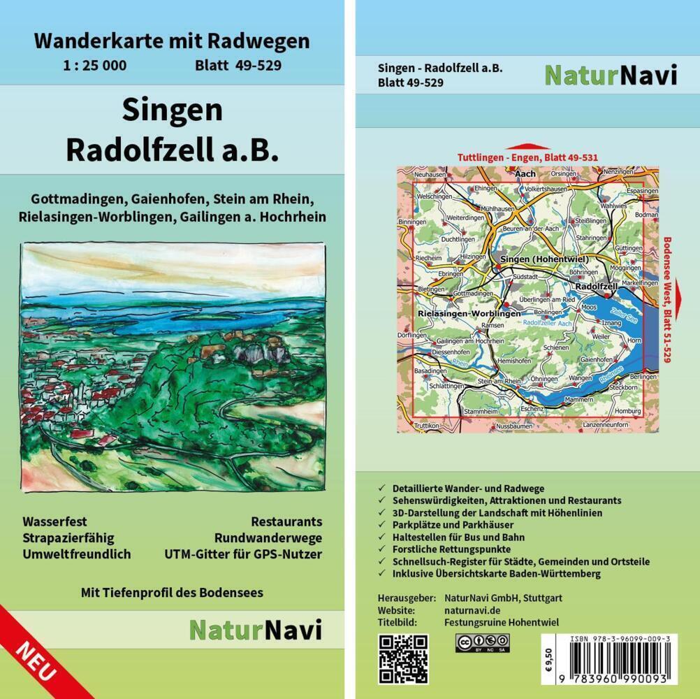 Naturnavi Wanderkarte Mit Radwegen Singen - Radolfzell A.b. |