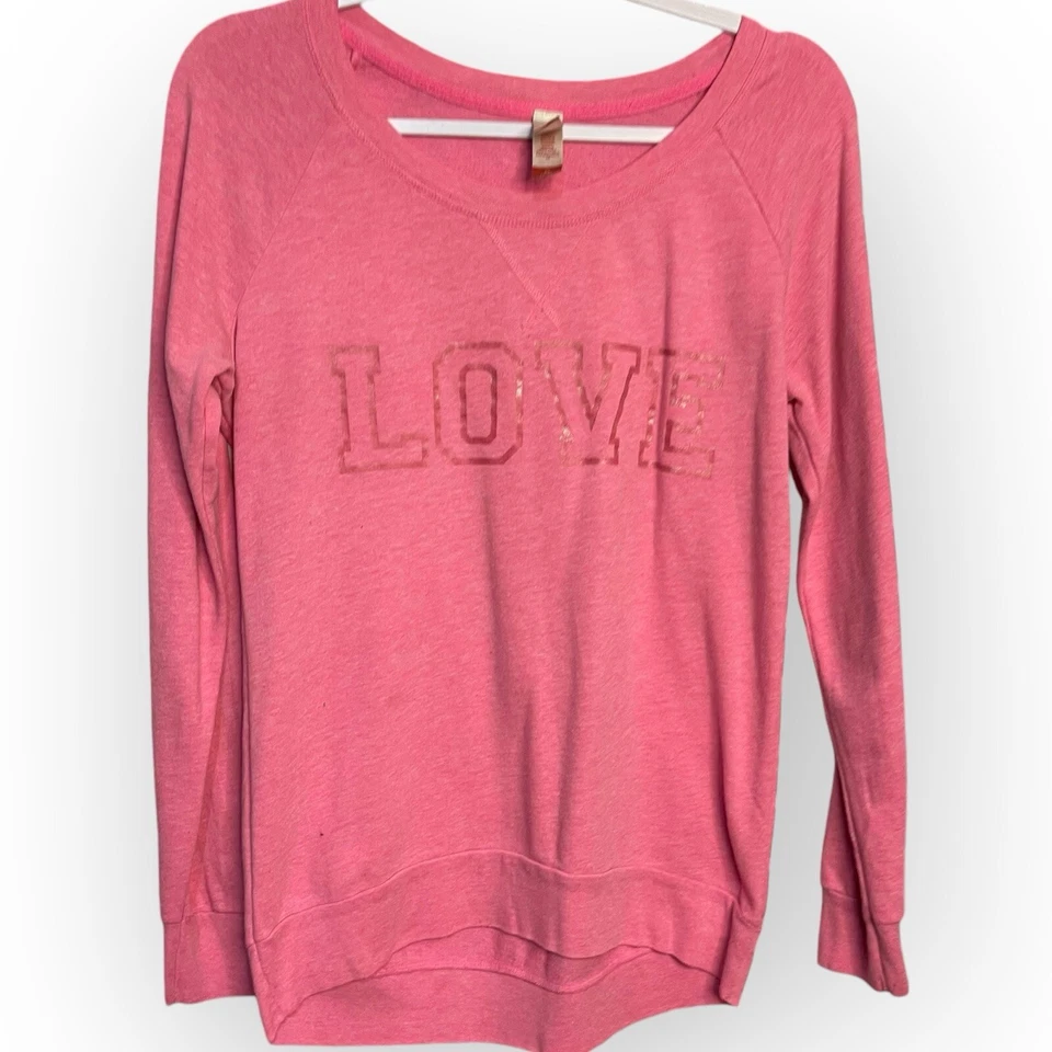 Top túnica manga larga No Boundaries LOVE para mujer M juniors rosa atletismo informal Foto 2 de 4