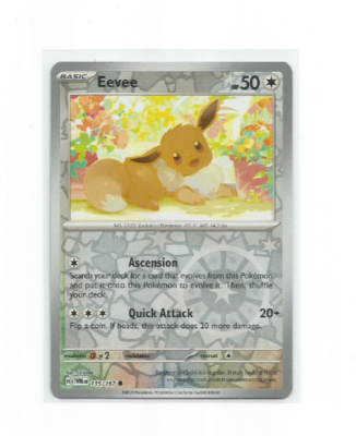 EEVEE 2024 POKEMON TWILIGHT MASQUERADE REVERSE HOLO CARD #135/167