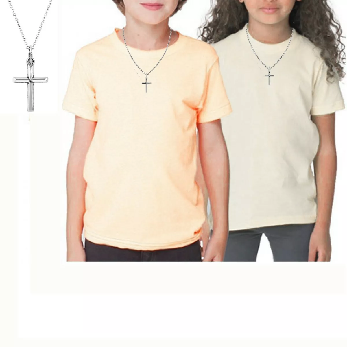 Silver baby shop cross necklace