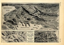 Balkankrieg Schauplatz Relief-&Uuml;bersichtskarten von 1912