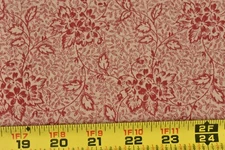By 1/2 Yd, Vintage, Red & Tan Floral Quilt Cotton, Peter Pan, P5556