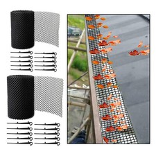 Gutter Guard Mesh Black Cover Debris Protector Stop Leaf Blocks with Hooks