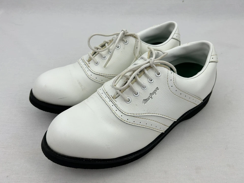 Zapatos de golf MacGregor talla 8 M para hombre sillín clásico estilo blanco 1978 picos Foto 3 de 4