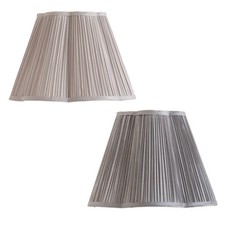 Loralei Large Grey Pleated Faux Silk Scallop Easy Fit Ceiling Lampshade Bedroom